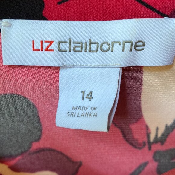 Liz Claiborne Midi Shirt Dress 14 L front knot detail NWOT - Picture 7 of 9